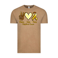Vintage Coffee Peace Love Cure Childhood Cancer Vintage Tee - Jasminsmagicworld
