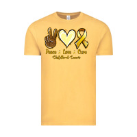 Peace Love Cure Childhood Cancer Vintage Tee | Teevron