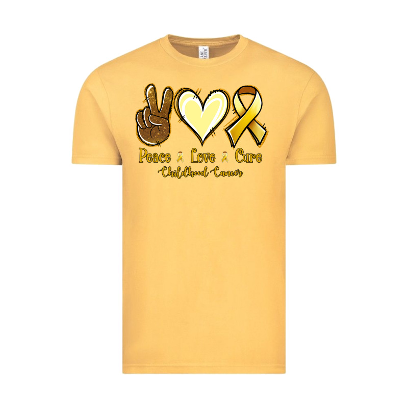 Peace Love Cure Childhood Cancer Vintage Tee by Jasminsmagicworld | Teevron