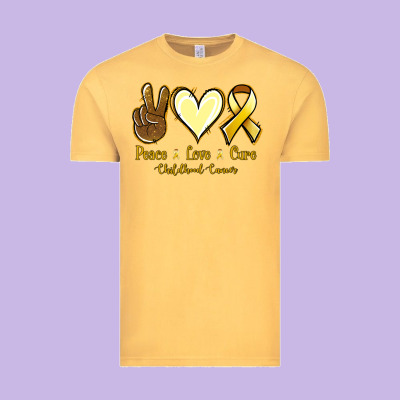 Peace Love Cure Childhood Cancer Vintage Tee Designed By Jasminsmagicworld