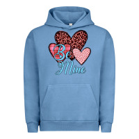Pigment Pebble Blue hearts be mine Urban Hoodie - JahusDesignShop