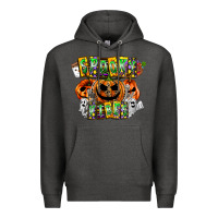 Charcoal Heather Spooky Vibes Premium Hoodie - CowhideDigitalArt