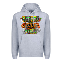 Heather Grey Spooky Vibes Premium Hoodie - CowhideDigitalArt