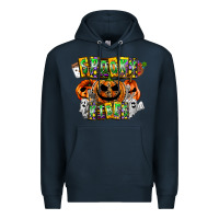 Navy Spooky Vibes Premium Hoodie - CowhideDigitalArt