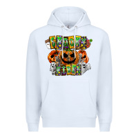 White Spooky Vibes Premium Hoodie - CowhideDigitalArt