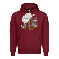 Burgundy white  cowgirl  and roses Zipper Hoodie - AdoDesignShop