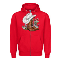 Red white  cowgirl  and roses Zipper Hoodie - AdoDesignShop
