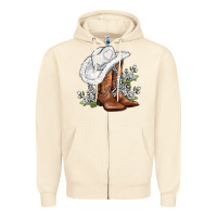 Sandshell white  cowgirl  and roses Zipper Hoodie - AdoDesignShop