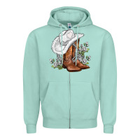Seafoam white  cowgirl  and roses Zipper Hoodie - AdoDesignShop