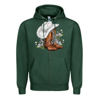 Sports Green white  cowgirl  and roses Zipper Hoodie - AdoDesignShop