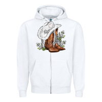 White white  cowgirl  and roses Zipper Hoodie - AdoDesignShop