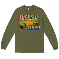 Army Green Loads of luck with school bus St. Patrick's Day Long Sleeve Tee - FaDigitalArtStudio