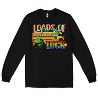 Black Loads of luck with school bus St. Patrick's Day Long Sleeve Tee - FaDigitalArtStudio