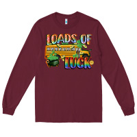 Burgundy Loads of luck with school bus St. Patrick's Day Long Sleeve Tee - FaDigitalArtStudio