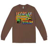 Chestnut Loads of luck with school bus St. Patrick's Day Long Sleeve Tee - FaDigitalArtStudio