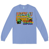 Colony Blue Loads of luck with school bus St. Patrick's Day Long Sleeve Tee - FaDigitalArtStudio