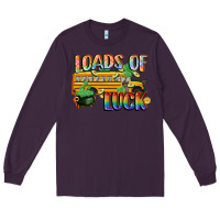Plum Loads of luck with school bus St. Patrick's Day Long Sleeve Tee - FaDigitalArtStudio