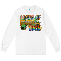 White Loads of luck with school bus St. Patrick's Day Long Sleeve Tee - FaDigitalArtStudio