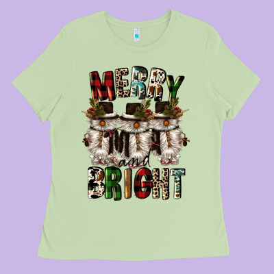 Merry And Bright Ladies Tee Designed By Cowgirlartshop