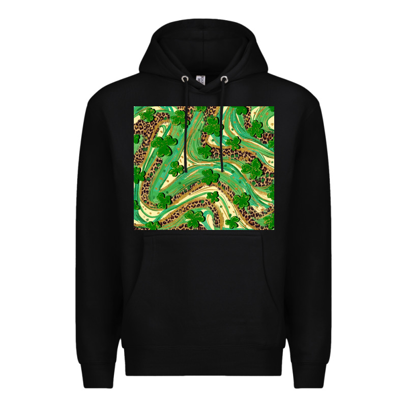 St. Patrick's Day Shamrock Leopard Premium Hoodie by RanaPortraitStore | Teevron