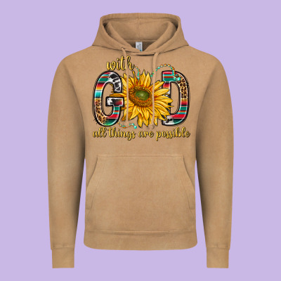With God All Things Are Possible With Sunflower Bbs Vintage Hoodie Designed By Bundleandbundleshop