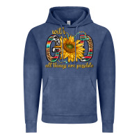 Vintage Denim with god all things are possible with sunflower bbs Vintage Hoodie - BundleAndBundleShop