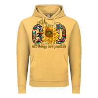 Vintage Mustard with god all things are possible with sunflower bbs Vintage Hoodie - BundleAndBundleShop