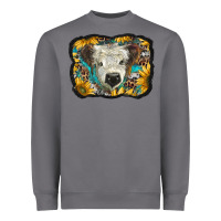 Storm white scottish calf with sunflowers western  background Heavyweight Sweatshirt - BarkalooDesign