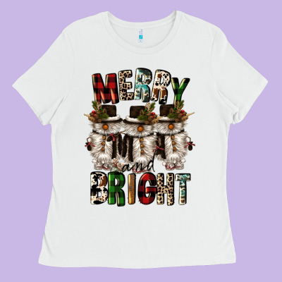 Merry And Bright Ladies Tee Designed By Cowgirlartshop