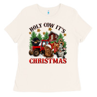 Bone holy cow its christmas Ladies Tee - CowGirlArtShop