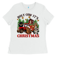 Holy Cow Its Christmas Ladies Tee | Teevron