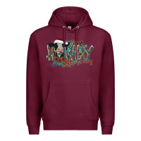 Burgundy howdy christmas Premium Hoodie - CowhideDigitalArt