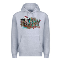 Heather Grey howdy christmas Premium Hoodie - CowhideDigitalArt