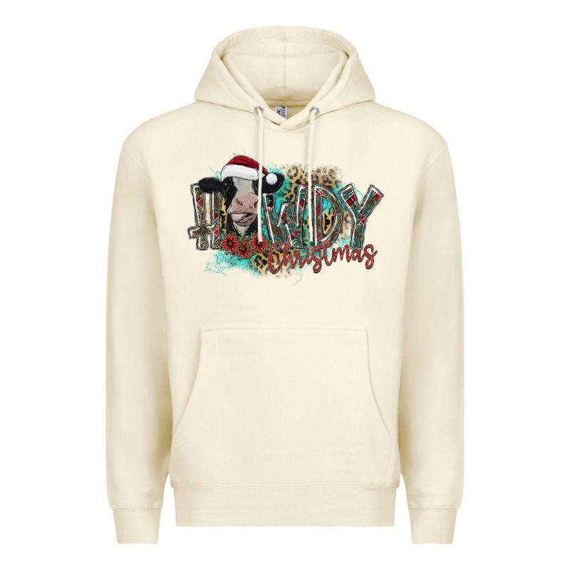 Howdy Christmas Premium Hoodie by CowhideDigitalArt | Teevron