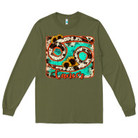 Army Green cancer turquoise cowhide Long Sleeve Tee - RanaPortraitStore