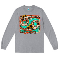 Heather Grey cancer turquoise cowhide Long Sleeve Tee - RanaPortraitStore