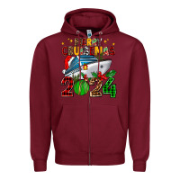 Burgundy merry cruisemas 2024 Zipper Hoodie - AdoDesignShop