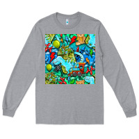 Heather Grey boy child coffee cup and teddy bear with thunderbolts and camouflage s Long Sleeve Tee - BundleAndBundleShop