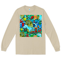 Mushroom boy child coffee cup and teddy bear with thunderbolts and camouflage s Long Sleeve Tee - BundleAndBundleShop