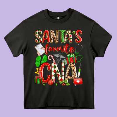 Santa's Favorite Cna Heavy Core Tee Designed By Texasbilliewilder