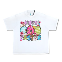 White Happy Easter eggs Urban Heavy Tee - OliviaCreatesArt