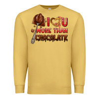 Antique Gold i love you more than chocolate Premium Sweatshirt - AdoDesignShop