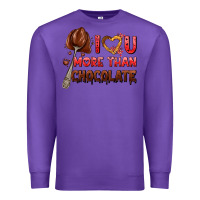 Purple i love you more than chocolate Premium Sweatshirt - AdoDesignShop