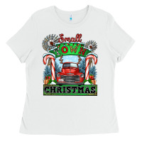 White small town christmas Ladies Tee - CowGirlArtShop