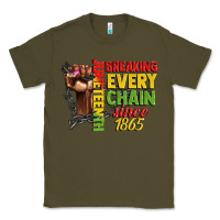 Army Green juneteenth breaking every chain since 1865 woman f Classic Tee - CowGirlArtShop