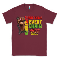 Burgundy juneteenth breaking every chain since 1865 woman f Classic Tee - CowGirlArtShop