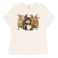 Bone snowman with christmas trees 11inches Ladies Tee - CowGirlArtShop