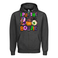 Charcoal Heather Hallowen Boo Zipper Hoodie - AdoDesignShop