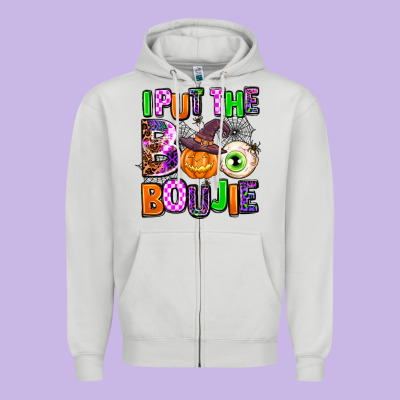 Hallowen Boo Zipper Hoodie Designed By Adodesignshop