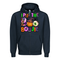Navy Hallowen Boo Zipper Hoodie - AdoDesignShop